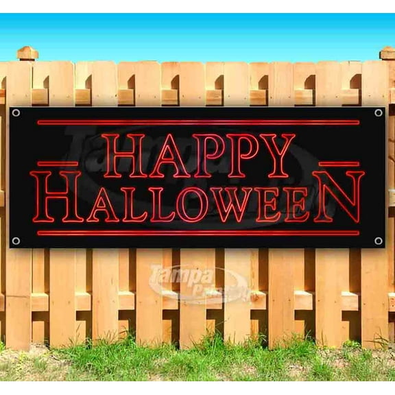 Happy Halloween 13 oz Vinyl Banner With Metal Grommets