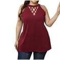 thumbnail image 2 of Pimelu Plus Womens Tops Dressy Casual Plus Size Tank Tops for Womens V Neck T Shirts Sleeveless Tunic Floral Printed Summer Flowy Camisole, 2 of 7