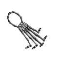 thumbnail image 2 of Pulsera de esqueleto de metal de metal del cráneo Pulsera de la junta de la cadena de mano gótica, 2 of 7