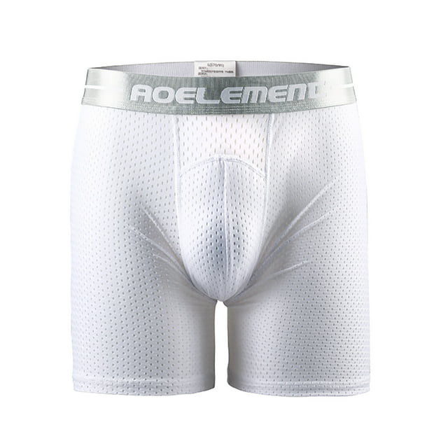 AOEL EMENC en Soie Glacée Anti-Usure Jambe Anti-Usure Entrejambe Ouvert Boxeurs Longs