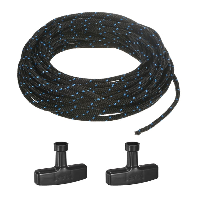 Cuerda de arranque de retroceso Uxcell 4.5mm 10m Cuerda de nylon con mangos Negro Azul, Negro