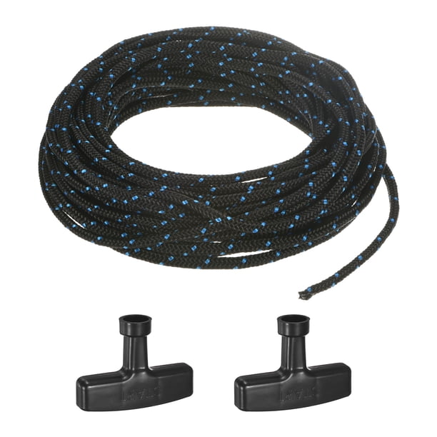 Cuerda de arranque de retroceso Uxcell 4.5mm 10m Cuerda de nylon con mangos Negro Azul, Negro