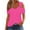 Hot Pink, variant on Raeneomay Off Shoulder Tops for Women Women Summer Sexy T-Shirt Cold Shoulder Pullover Blouse V-Neck Short Sleeve Solid Tops