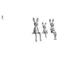 thumbnail image 1 of Organizador de ganchos de pared plegable para armario de baño con figuras de familia de conejos, estatuas, escritorio, mesa, centro de mesa, adorno, e, 1 of 8