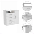 thumbnail image 2 of Dressers with 4 Drawers, Single Door Cabinet, Open Shelf & Superior Top | White | Particle Board, 2 of 9