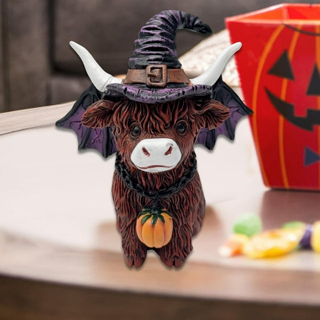 Estatua de animal para decoración de Halloween, resistente, ingeniosa, para mesa, adorno, figurita para hogar, estantería, sala de estar, interior 9 cm x 75 cm x 10 cm