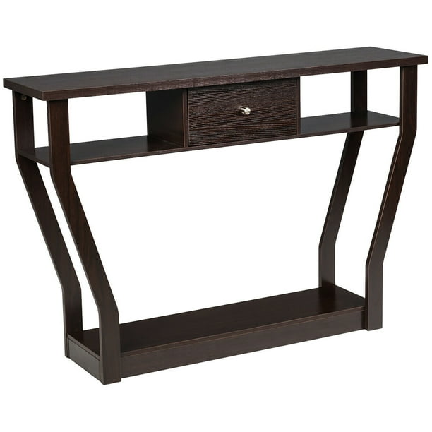 Costway Modern Sofa Accent Table with Drawer