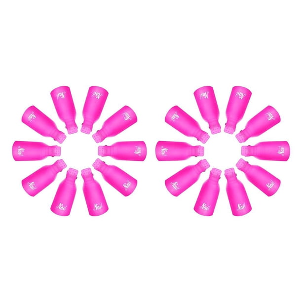 Soidarity 10 Uds. Clips de tapa de remojo de Arte de uñas de plástico Gel removedor de esmalte herramienta de envoltura líquido para la eliminación Rosa roja 2piezas Soidarity CBP119454