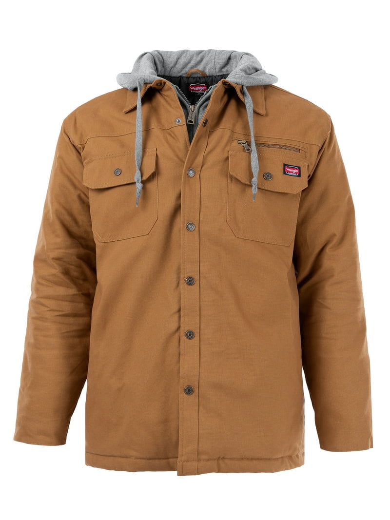 Wrangler Workwear Men's Quilted Lined Long Sleeve Shirt Jacket
