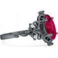 thumbnail image 5 of Art Deco Marquise Filigree Engagement Ring Ruby Cubic Zirconia Black Tone 925 Sterling Silver, Size 8, 5 of 7