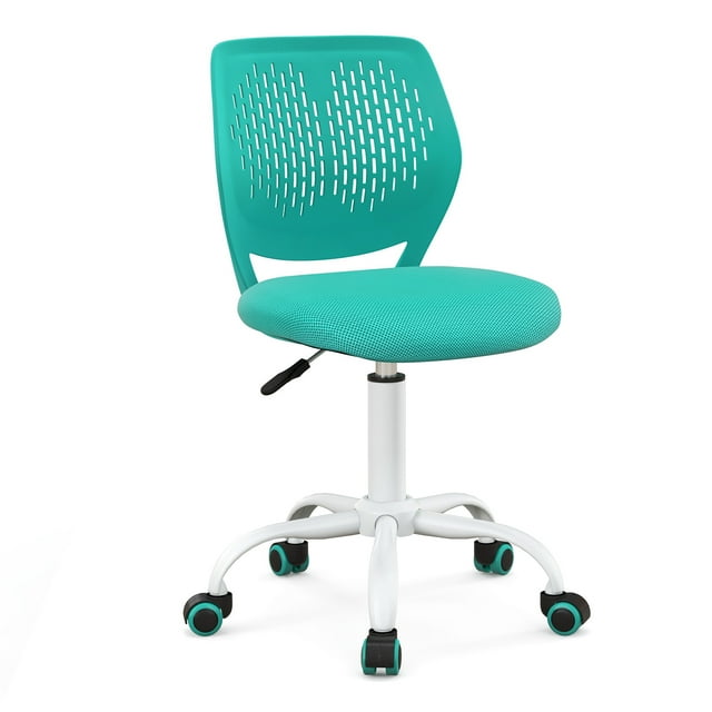 Gymax Kids Desk Chair Ergonomic Swivel Children Mesh Study Height Adjustable Turquoise
