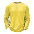 thumbnail image 3 of Oazcsf Mens Waffle Long Sleeve Shirt Knit Thermal Pullover Sweater Crew Neck Lightweight Texture Underwear Winter Warm Big and Tall Men's Tops, 3 of 5