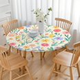thumbnail image 3 of Pioneer Flower Floral Print Pattern Round Fitted Tablecloth with Elastic Edge,Dining Table Cover Waterproof,Outdoor Round Tablecloth for Camping,Dining,Indoor and Outdoor, 3 of 7