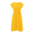 thumbnail image 4 of WILLBEST Vestido Largo Informal Fluido con Cinturón y Estampado de Lunares para Mujer, Ideal para Vacaciones Diarias, Primavera, Verano y Otoño. Grande, 4 of 4