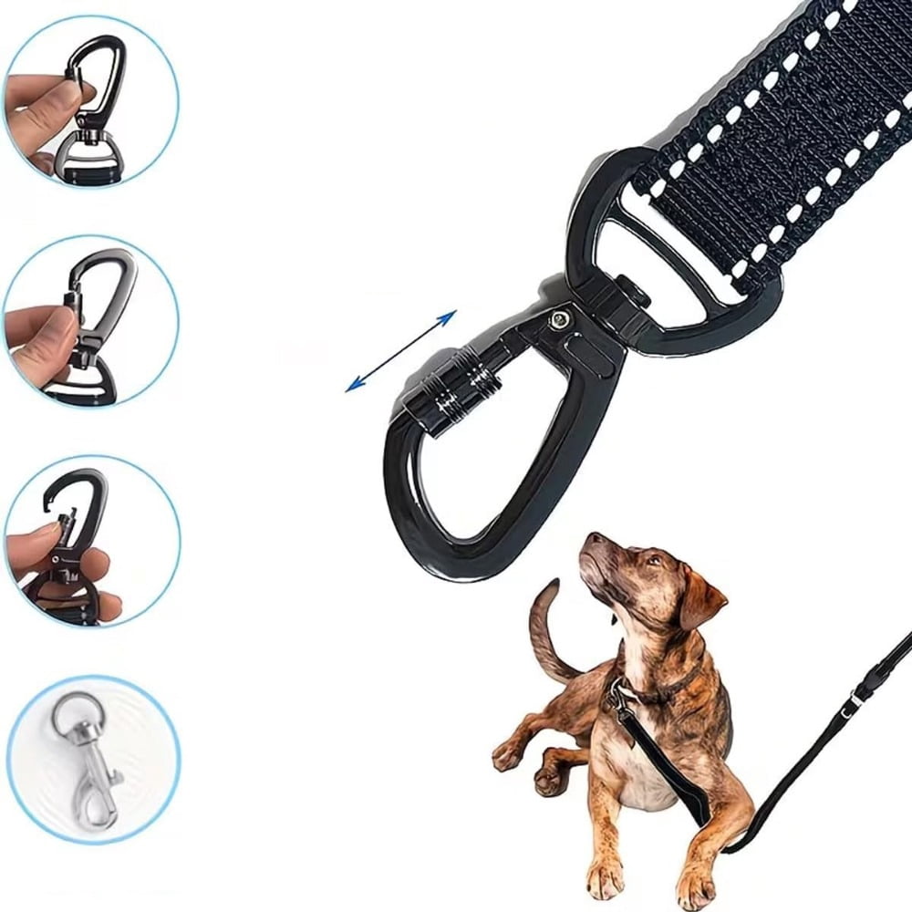 Stretch Leash for Large Dogs That Pull Anti-Pull, Shock-Absorbing Dog Leash 6-Foot Ultra-Durable Tangle Free Training Leash（khaki）