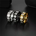 thumbnail image 3 of PAMTIER Men's Stainless Steel Personality Gothic Cool Punk 8mm Dome Style Groove Sports Hemisphere Pattern Biker Ring Silver Size 10, 3 of 4