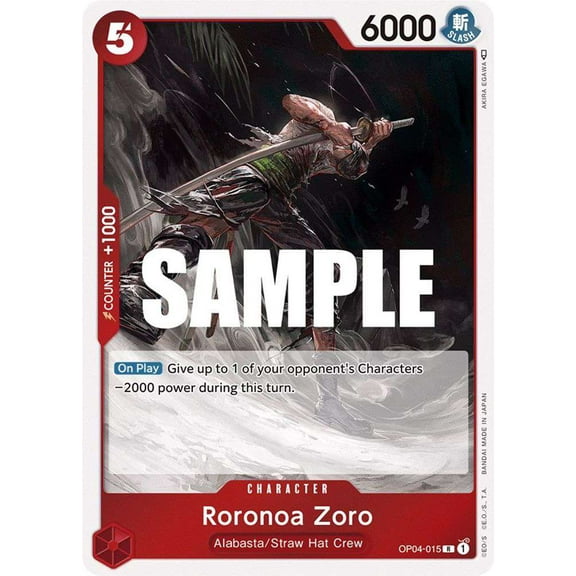 One Piece Kingdoms of Intrigue Rare Roronoa Zoro OP04-015