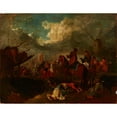 thumbnail image 3 of August Querfurt 14x12 Black Modern Framed Museum Art Print Titled - Battle Scene (18th Century), 3 of 5
