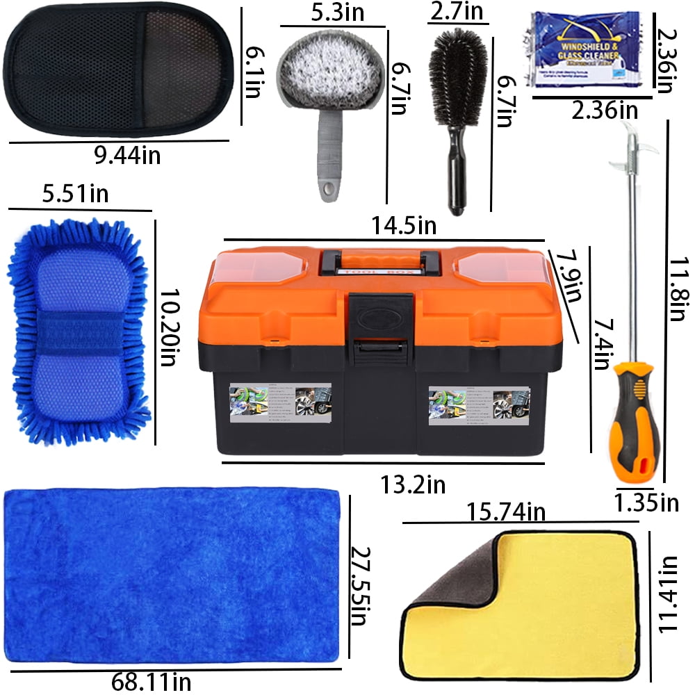 YILAIRIOU Car Wash Kit- Car Interior Detailing Kit, Car Cleaning Kit, Microfiber Car Wash Brush, Microfiber Towels