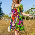 thumbnail image 3 of Funny Colorful Cubist Abstract Art Sleeveless Dress dress for woman Womens dresses Aesthetic clothing, 3 of 7