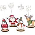 thumbnail image 1 of 12 Pièces Carte de Noël Note Photos Stand Table Bois Fil Note Clips Menu Mémo Lieu Stand pour Fête de Mariage (Style Aléatoire), 1 of 8