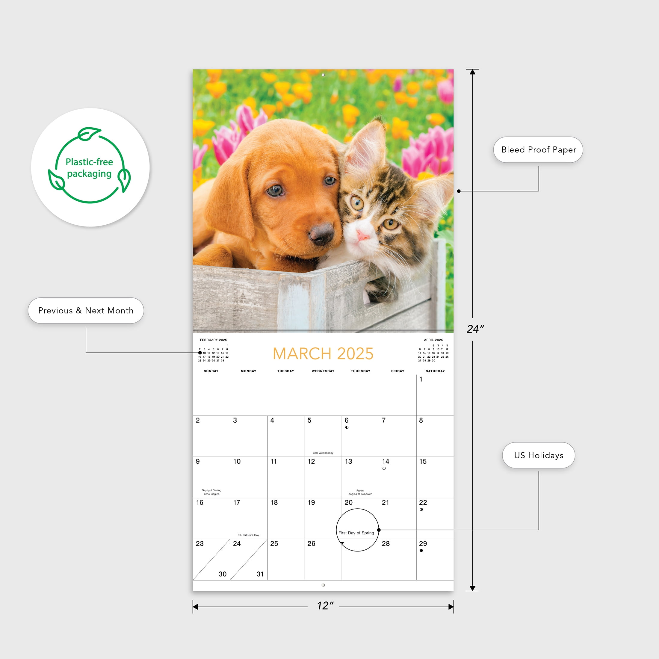 2025-12 Month Hanging Wall Calendar-Buddies -12x12 by Dayspring