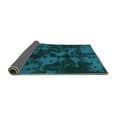thumbnail image 2 of Ahgly Company Indoor Square Abstract Turquoise Blue Modern Area Rugs, 5' Square, 2 of 4