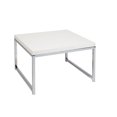 thumbnail image 1 of Table d'Angle en Bois Blanc 28 Pouces avec Pieds Chromés, 1 of 2