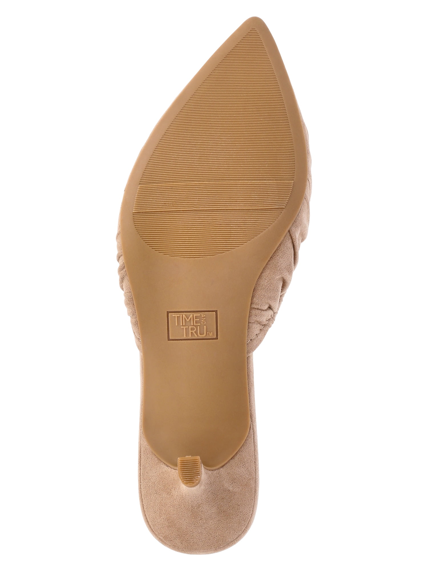 Time and Tru Women's Faux Suede Kitten Heel Mules
