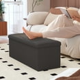 thumbnail image 4 of Ottoman with Storage, ZETDIY 43"  Linen Ottoman Storage Bench with 660lb Capacity, Black, 4 of 6