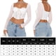 thumbnail image 3 of Blusas Cortas Sheer Mesh Crop Tops Encaje Sexy Camisetas de manga larga Ropa femenina (Blanco XL) Cgtredaw Para estrenar, 3 of 8