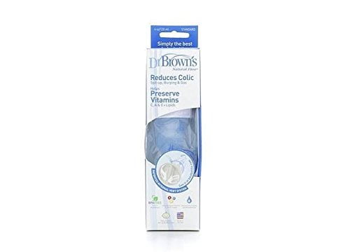 Dr. Browns BPA Free Polypropylene Natural Flow Standard Neck Bottle, 4 Ounce - 2 Count
