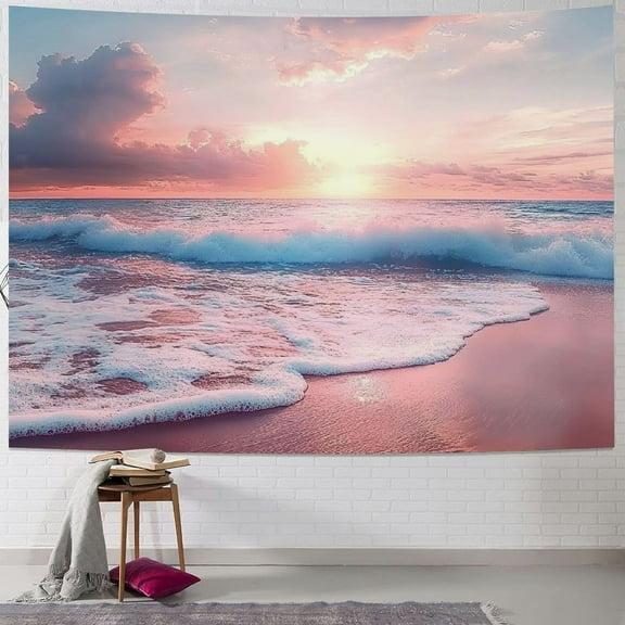 Patifu Sunset Waves Tapestry Wall Hanging Unique Style Graphic Tapestries Home Wall Decor Art for Living Room Bedroom Apartment Farmhouse Dorm 40x30inch