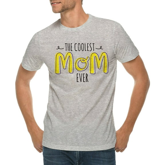 Oversized The Coolest Mom Ever Graphic Design Deluxe Jersey T-Shirt - Heather Grey XL