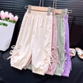 thumbnail image 6 of Gubotare Infant Pants Girl Toddler Baby Cute Striped Pants Cotton Linen Baggy Sweatpants Boys Girls Soft Breathable Comfort Elastic Waisted Pants 2T 3T (Pink,2-3 Years), 6 of 8
