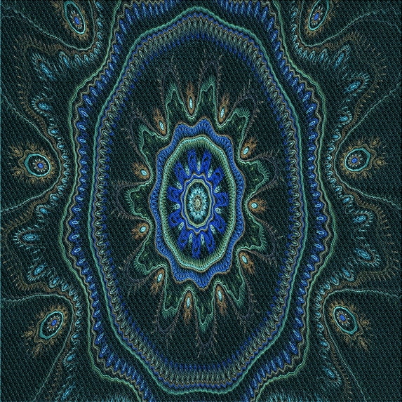 Ahgly Company Indoor Square Patterned Night Black Area Rugs, 4' Square