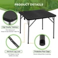 thumbnail image 6 of FDW 34 inch Folding Square Table Plastic Table for indoor/outdoor, Black, 6 of 9