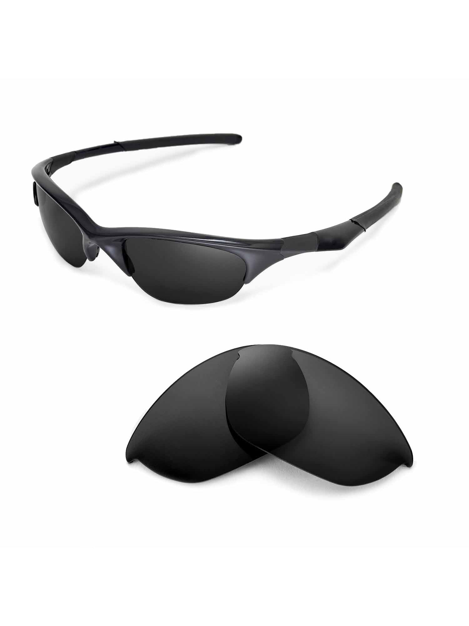 Walleva Black Polarized Replacement Lenses for Oakley Half Jacket Sunglasses  