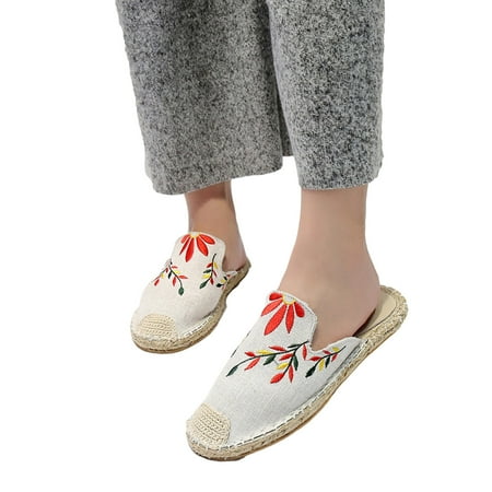 

Inkach Womens Shoes Solid Color Soft Buckle Flat Heel Roman Shoes Sandals