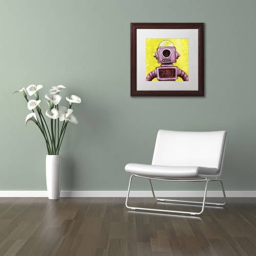 Trademark Fine Art 'Mehbot' Canvas Art by Craig Snodgrass, White Matte, Wood Frame