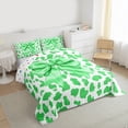 thumbnail image 3 of Homewish Lime Cartoon Bowknot Bedding Comforter Set for Kids, Princess Ribbon Style Twin Comforter Sets, Modern Cheetah Print Reversible Bedding Set, Microfiber Bedroom Decor, 2-Piece, 3 of 8