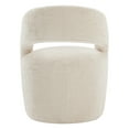 thumbnail image 4 of CHITA Modern Dining Chair with Caster Wheels & Open Back, Upholstered Dining Room Chairs Set of 2, Fabric in Beige, 4 of 10