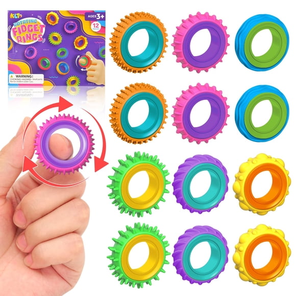 Anillos sensoriales KLT de Fidget Toys para niños, paquete de 12 unidades