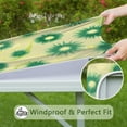 thumbnail image 6 of Green Yellow Dandelion Pattern Square Fitted Tablecloth with Elastic Edge,Square Table Cover,Washable Elastic Table Cover for Home Kitchen Party Decor 34"x34", 6 of 6