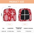 thumbnail image 3 of Red Christmas Snowflake Seat Covers for Dining Room Chairs Set Of 6,Stretch Printed Washable Chair Seat Cover with Elastic Ties and Button,Removable Waterproof Couch Cushion Covers, 3 of 6