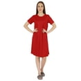 thumbnail image 5 of Inkmeso Solid Casual Summer T-Shirt Dress For WoMen's Loose Fit Short Sleeve Tunic Sleep Dress, 5 of 7