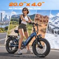 thumbnail image 4 of SAMEBIKE Electric Bike for Adults, 750W Peak Motor, 28 MPH, 48V 20Ah Removable Battery, 20"x4.0" Fat Tire E-Bike, Hydraulic Disc Brakes, 90-Mile PAS Range for Snow, Beach and Commuting, 4 of 9