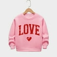 thumbnail image 2 of Girls Valentine Sweatshirt Cotton Fleece Lined Crewneck Hearts Printed Pullover Loose Casual Holiday Tops (11-12 Years, Pink #A), 2 of 6