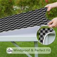 thumbnail image 6 of Gray and Black Checkered Pattern Square Fitted Tablecloth with Elastic Edge,Square Table Cover,Washable Elastic Table Cover for Home Kitchen Party Decor 34"x34", 6 of 6
