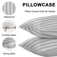 thumbnail image 4 of Striped Grey Outdoor Pillow Covers 26x26 Inch Throw Pillow Covers Set of 2 Waterproof Decorative Pillow Cases Farmhouse Line Stripes Classic Cushion Covers for Patio Furniture Garden Couch Sofa, 4 of 8
